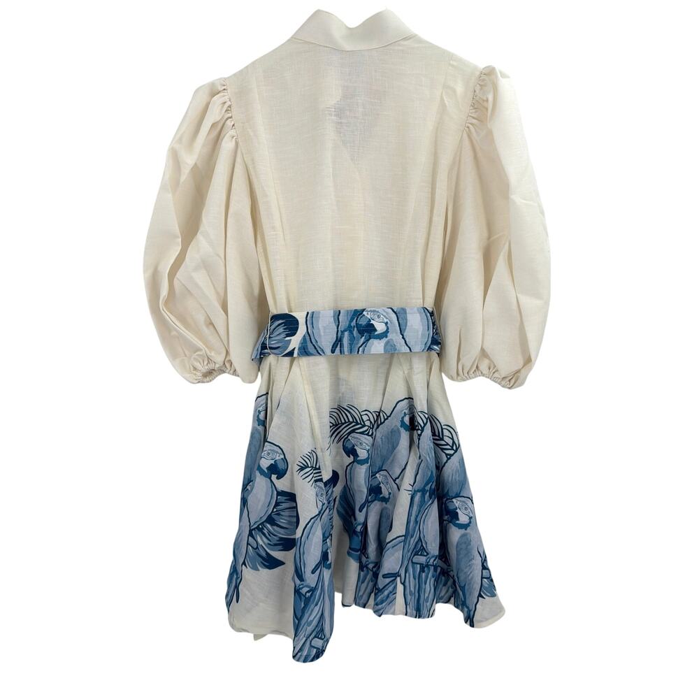 No Pise La Grama Women's Blue Macaw Print Bromelia Mini Dress Size 4 - Picture 8 of 8